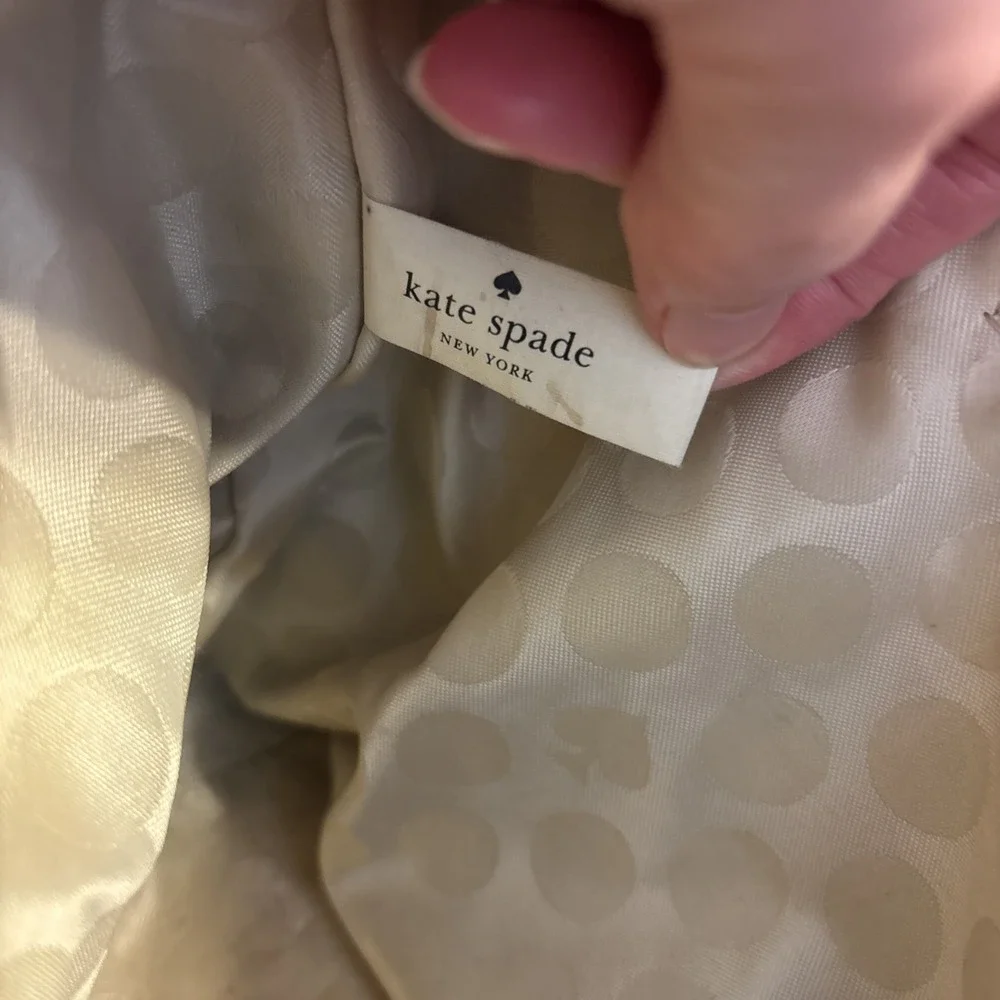 Kate Spade Beige Crossgrain Leather Large City Classic Zip Tote Handbag